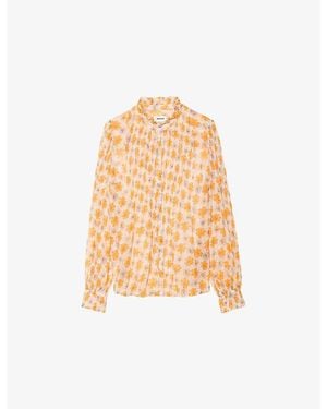 Zadig & Voltaire Timz Floral-Print Woven Blouse - Natural