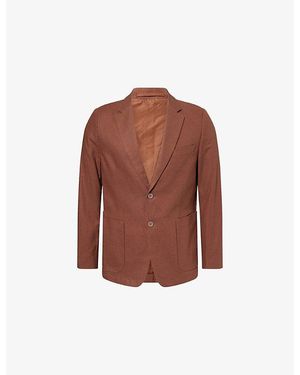 Percival Tailored Single-Breasted Linen And Cotton-Blend Blazer - Brown