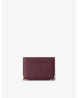 Cartier Must De Leather Card Holder - Purple
