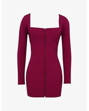 House Of Cb Selene Stretch-Woven Mini Dress - Purple