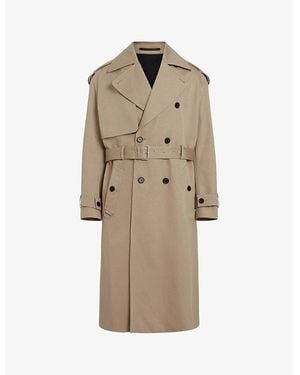 AllSaints Spencer Relaxed-Fit Double-Breasted Organic-Cotton Trench Coat - Natural