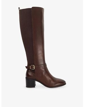 Dune Tilbys Leather Heeled Leather Knee-High Boots - Brown