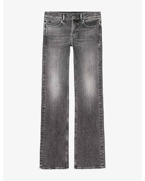 AllSaints Zoe Low-Rise Bootcut Stretch-Denim Jeans - Gray