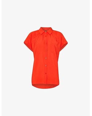Whistles Nicola Chest-Pocket Woven Shirt - Red