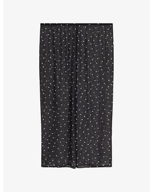 OMNES Sumba Polka-Dot Mesh Sheer Midi Skirt - Black