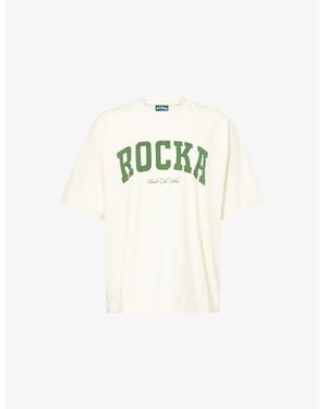 Ru & Rocka Oversized Varsity Cotton T-Shirt - White
