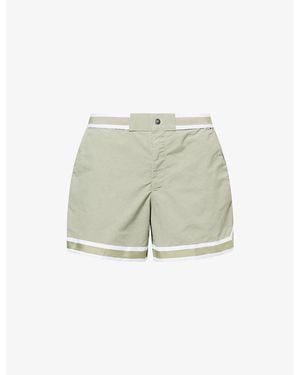 CHE Baller Striped-Trims Swim Shorts - Green