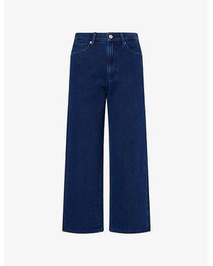 GOOD AMERICAN Jeanius Crop-Palazzo-Leg Cotton-Jersey Trousers - Blue