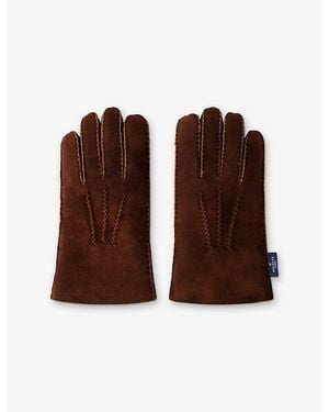 Hackett Stitch-Detail Shearling Gloves - Brown