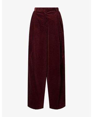 Max Mara Wide-Leg Corduroy Trousers - Purple