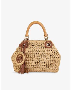 Dune Daiquri Small Raffia Grab Bag - Metallic