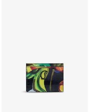 Christian Louboutin Loubi54 Floral-Print Leather Card Holder - Green