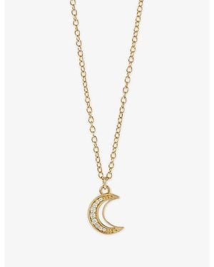 Astley Clarke Celestial Moon 18Ct And Sapphire Pendant Necklace - Metallic