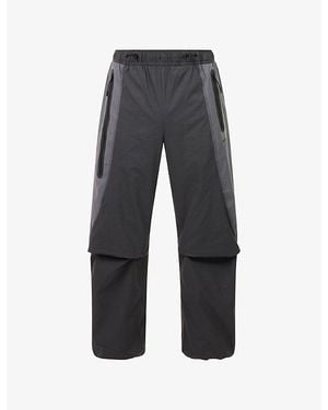 Nike Wide-Leg Elasticated-Waist Stretch-Woven Trousers - Grey