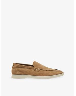 Reiss Slip-On Suede Loafers - Natural