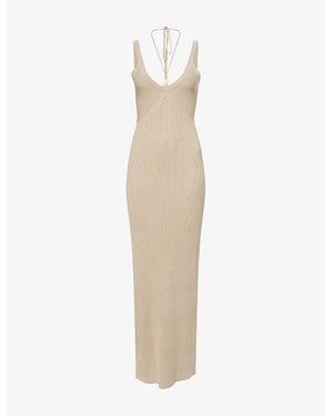 4th & Reckless Dion Ribbed Knitted Maxi Dress - White