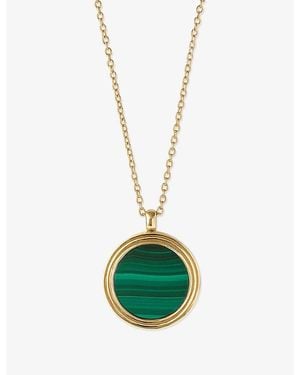 Astley Clarke Stilla 18Ct And Malachite Locket Necklace - Green