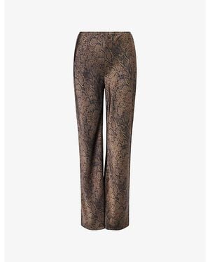 Reformation Gale Mid-Rise Bias Satin Pants - Brown