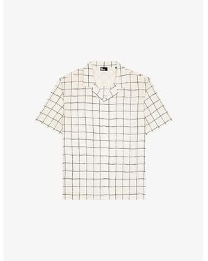 The Kooples Regular-Fit Short-Sleeve Checked Shirt - White