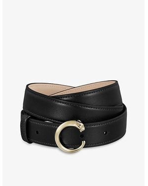 Cartier Panthère De Large Buckled Leather Belt - Black