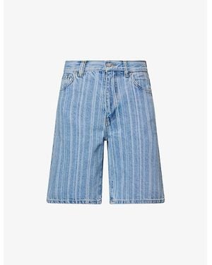 Carhartt Rylan Stripe, Rylan Striped Denim Shorts - Blue