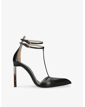 Tom Ford T-Strap 105 Leather Heeled Pumps - Black