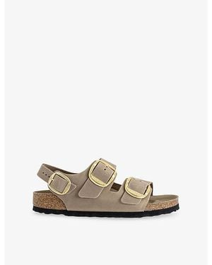 Birkenstock Milano Big Buckle Leather Sandals - Natural