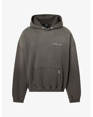 Represent Brand-Print Relaxed-Fit Cotton Hoody - Gray