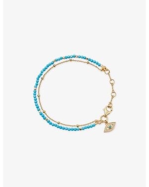 Astley Clarke Fine Biography Evil Eye 18Ct Vermeil Bracelet - Blue