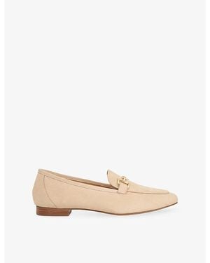 Dune Branded Nubuck-Leather Loafers - Natural
