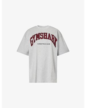 GYMSHARK Collegiate Short-Sleeve Stretch-Cotton T-Shirt - White