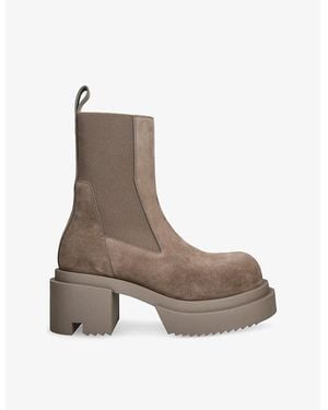 Rick Owens Beatle Bogun Leather Boots - Gray