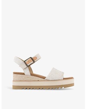 TOMS Diana Ankle-Strap Leather Wedge Sandals - Natural