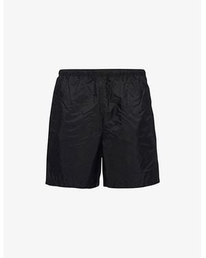 Prada Triangle-Logo Re-Nylon Swim Trunks - Black