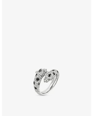 Cartier Panthère De 18Ct- 0.92Ct Brilliant-Cut Diamond, Emerald And 0.03Ct Onyx Ring - White