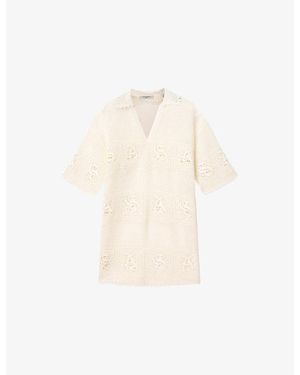AllSaints Kyra Open-Neck Crochet Mini Dress - Natural