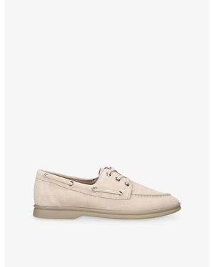 Steve Madden Ports Suede Boat Shoes - White