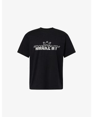 AWAKE NY Headcrack Logo-Print Cotton T-Shirt - Black