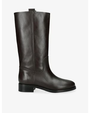 Aeyde Theo 15 Leather Knee-High Boots - Black
