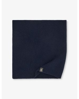 BOGGI Logo-Patch Merino Wool Neck Warmer - Blue