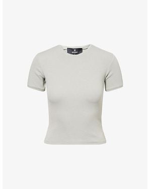 Represent Initial Ribbed Stretch-Cotton T-Shirt - Grey
