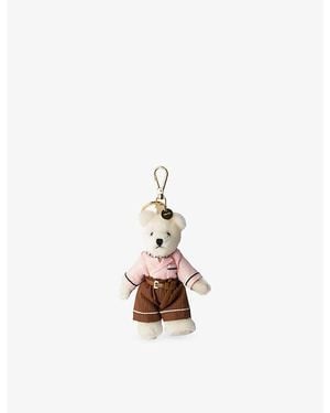 Prada Teddy Bear Cotton And Mohair-Blend Bag Charm - White