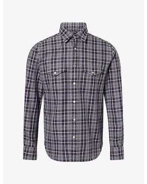 Tom Ford Checked Slim-Fit Cotton Shirt - Blue