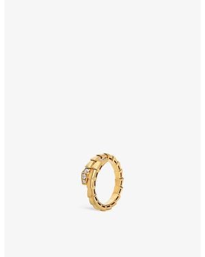 BVLGARI Serpenti Viper 18Ct- And 0.14Ct Brilliant-Cut Diamond Ring - Metallic