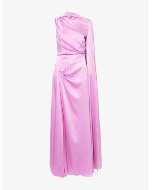 ROKSANDA Oma Draped Silk Maxi Dress - Pink