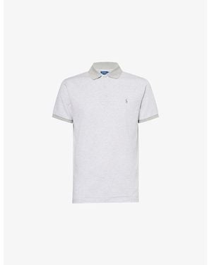 Polo Ralph Lauren Printed Custom Slim-Fit Cotton-Jersey Polo Shirt - White