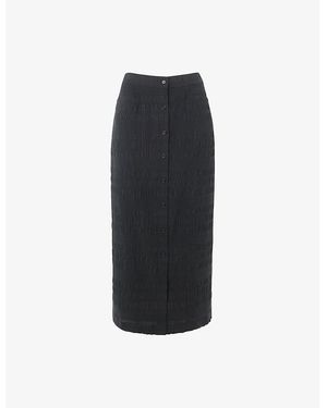 Whistles Sienna Plisse Slim-Fit Stretch-Woven Midi Skirt - Blue