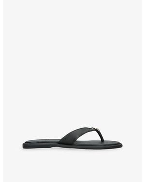 Dolce Vita Jaina 001 Leather Flat Sandals - Black