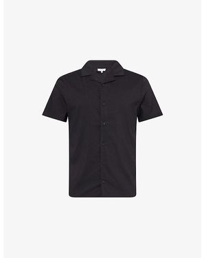 Arne Seersucker Short-Sleeve Cotton Blend Shirt - Blue