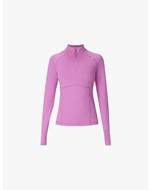 Sweaty Betty Pro Run Half-Zip Stretch-Woven Jacket - Purple
